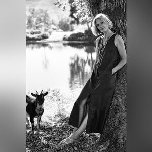 J. Jill Love black Linen Button Front Sleeveless Tiered Hem Maxi Dress Size 2X